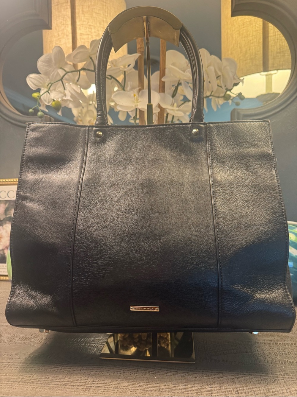 Rebecca Mintkoff Black Leather Tote Bag - Classic Structured Handbag